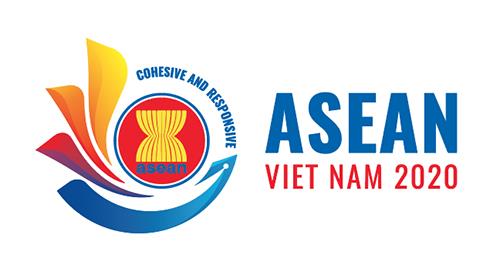 Logo ASEAN 2020 có bố cục tổng thể mang hình hoa Sen 