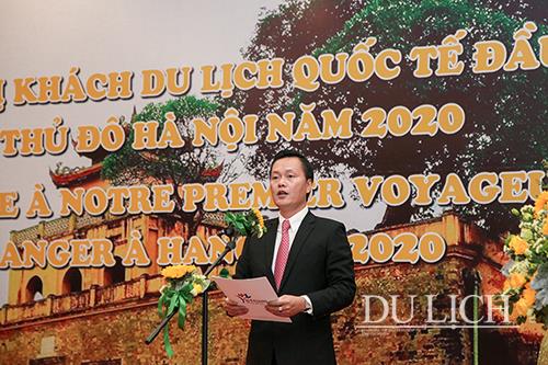 Giám đốc Sở Du lịch Hà Nội Trần Đức Hải phát biểu tại buổi lễ