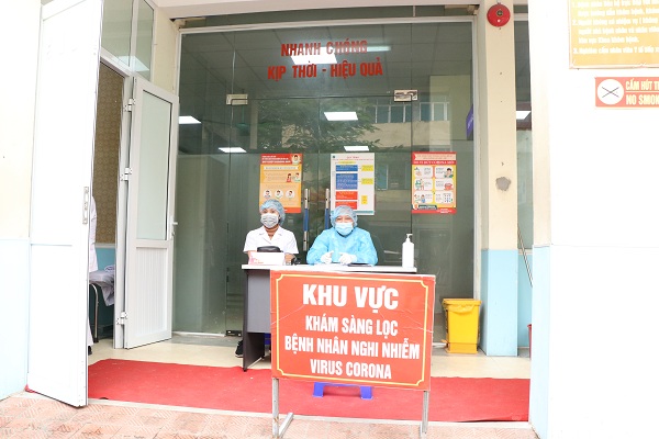 Khu vực khám sàng lọc bệnh nhân tại BVÐK Hà Ðông